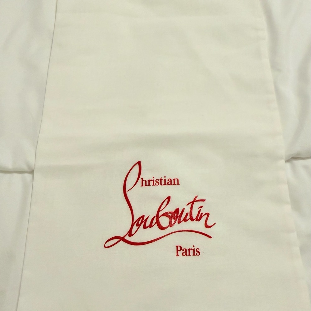 Christian Louboutin Cream Dust Bag with Red Logo